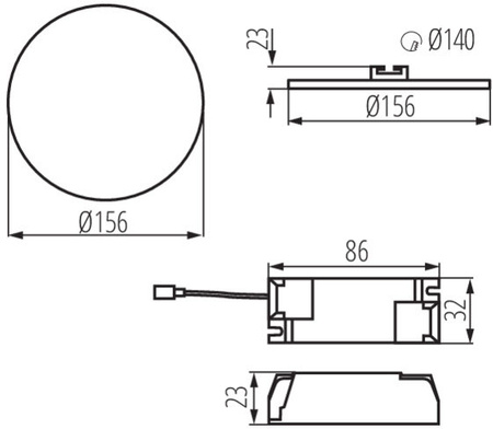 Flush-mount weiß AREL LED 14W 1210lm 3000K Warm Kanlux Leuchte