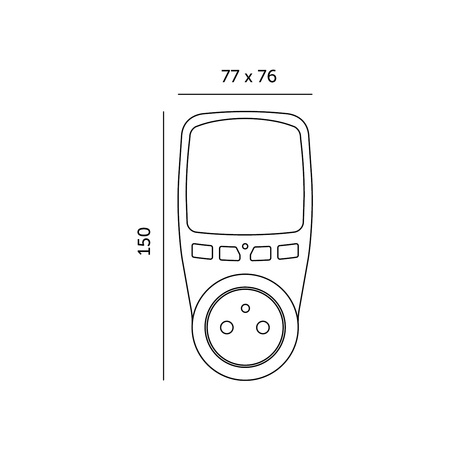 PMM2 Leistungsmessgerät mit Messung von Energieverbrauch, CO2-Emissionen und Energiekosten BlackKOBI