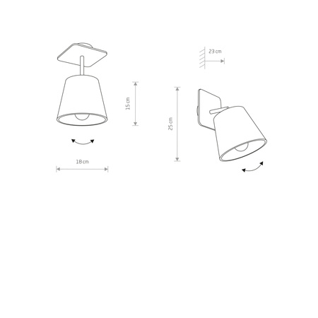 Deckenleuchte AWINION I 9718 Nowodvorski Grauer E27-Wandlampenschirm + klassisches Sperrholz