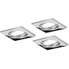 Set mit 3 x OPIN GOLDLUX (Polux) beweglicher Halogenlampe quadratisch Metall Chrom MR16 GU10