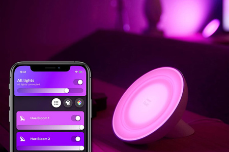 BLOOM LED-Schreibtischlampe Weiß EU/UK 6W CCT RGB PHILIPS HUE Bluetooth Zigbee