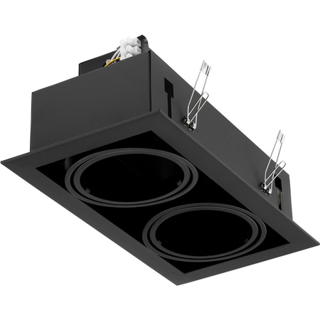 Einbaustrahler 2x GU10, ES111 Einbauspot HALOGEN Rechteck beweglich Schwarz CANIS LUMILED