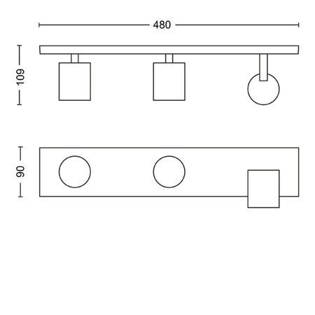 LED RUNNER Deckenleuchte 3x GU10 Reflektor bewegliche Leuchte Schwarz PHILIPS
