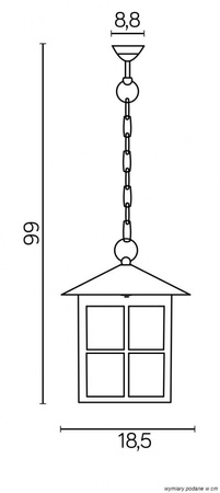 Hängende LED-Gartenleuchte für den Außenbereich Wenecja K 1018/1/KW E27 Su-Ma