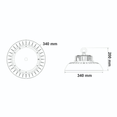 LED-Industrieleuchte HIGH BAY 240W 5000K 120D 1-10V ORBIT Ledolux