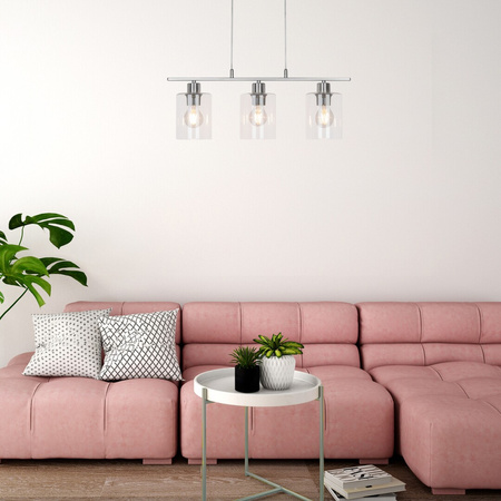 Závěsné stropní svítidlo 3 x E27 Chrome Modern Miroslaw Rabalux