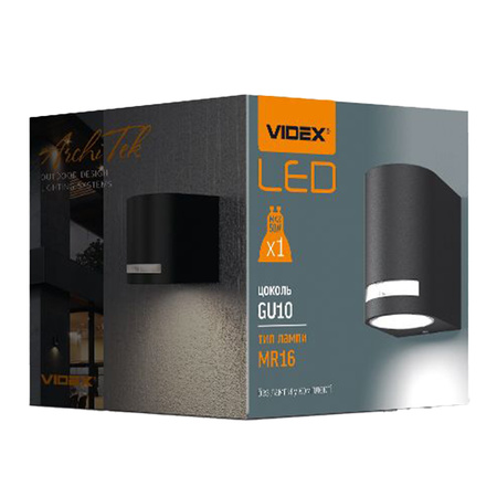 LED GU10 Außenwandleuchte IP54 Schwarz JUSTIN Videx