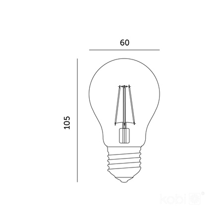 LED-Lampe E27 Ball 10W 1200lm 4000K Neutral 360° Filament Line Kobi