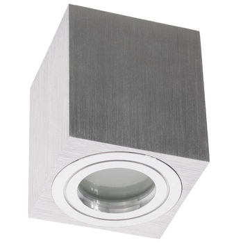 Aufbauleuchte HALOGEN Wasserdicht Aluminium SPOT TUBE 95mm IP44 Chrom AQUARIUS SQUARE Kobi