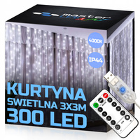 LED-Vorhang USB 5V 300xLED mit Fernbedienung 6500K LVT