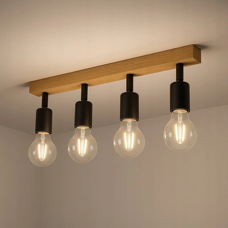 Spot Tuba Deckenleuchte Reflektor Halogen Leuchte 4x E27 Moving Schwarz Braun Eos Masterled