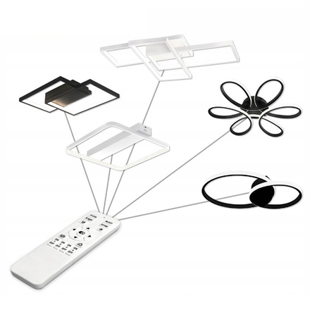 LED-Kronleuchter Deckenleuchte 72W CCT GALAXIS ORION Schwarz + Controller Fernbedienung