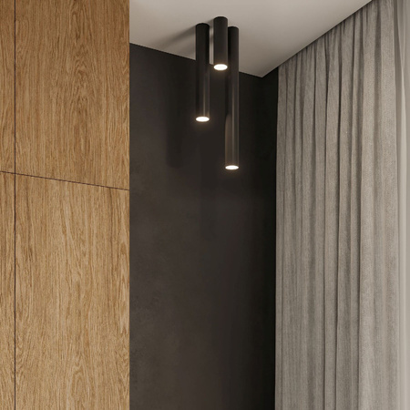 Aufbaustrahler LAGOS GU10 Halogen Spot Tuba 40cm Schwarz SOLLUX