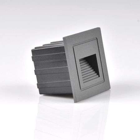 LED-Garten-Treppeneinbauleuchte 3W 20lm IP44 4000K grau Q6 GOLDLUX (Polux)