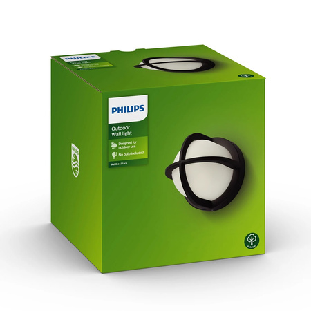 Gartenlampe LED Wandleuchte ASTILBE myGarden E27 IP44 Rund Schwarz und Weiß PHILIPS