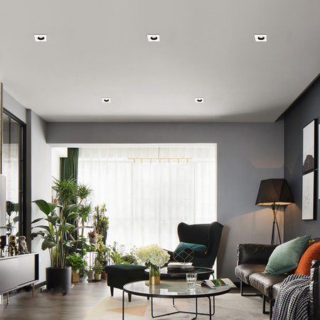 Einbaustrahler GU10, ES111 Einbauspot 14mm Quadrat beweglich Weiß CARPI LUMILED