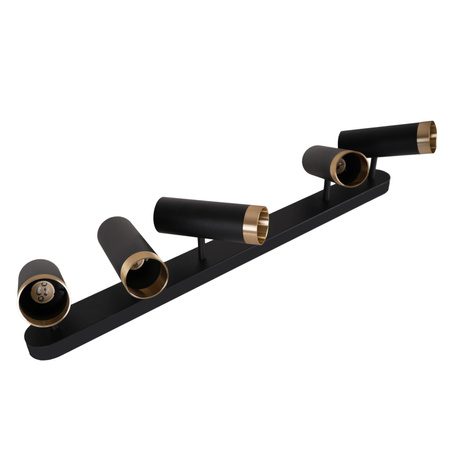 Wand- und Deckenstrahlerleuchte 5x GU10 Schwarzgold FADO Sanico Goldlux