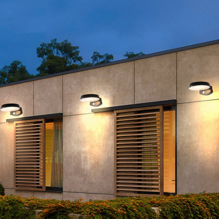 Gartenwandleuchte Elevation LED-Solarleuchte mit Bewegungs- und Dämmerungssensor 4000K IP65