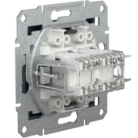 Doppelte Computersteckdose 2x RJ45 Cat. 6 UTP ohne Rahmen Asfora IP20 Anthrazit