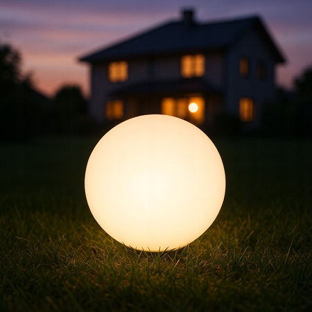 Gartenlampe mit Nieten für den Außenbereich E27 weiße Lichtkugel 35 cm 230 V