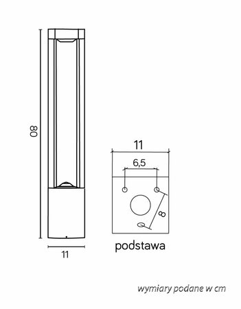 Außenstehende Gartenleuchte POST Fan Square FKW-800 GX53 80cm Su-Ma