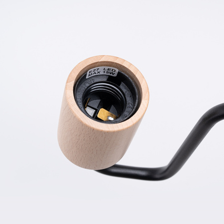 Wandleuchte E27 Naturholz Schwarz Timbo Peach Puff SL.1668 Sollux