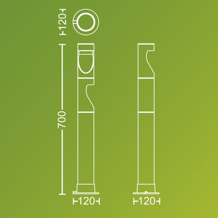 3x LED 70cm Outdoor PIPE Lampe 1.5W 180lm 2700K + Desi 24V Netzteil Philips