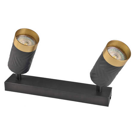 Wand- & Deckenstrahler 2x GU10 Schwarz Gold ARRAS Sanico Goldlux