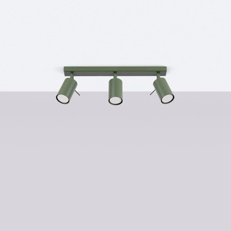 Tuba Spot Reflektor Deckenleuchte 3x GU10 Olive Ring Bittersweet Shimmer SL.1502 Sollux