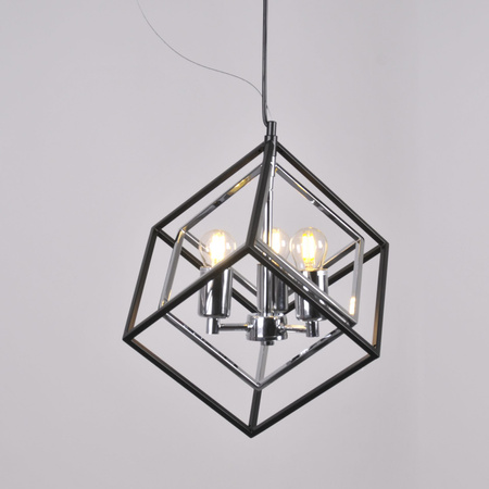 Decke Hängelampe 3x E27 Chrom Schwarz Ikar Sanico Goldlux