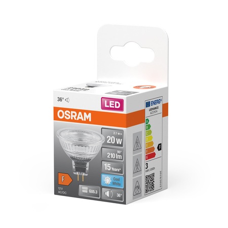 LED-Lampe MR16 Reflektor GU5.3 2.1W = 20W 210lm 4000K Neutral 12V 36° STAR Osram