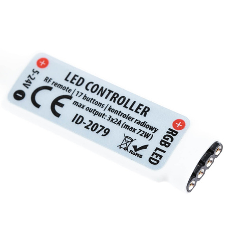 Funkcontroller für RGB-LED-Streifen 72W 2x3A + RF REMOTE 5V ~ 24V DC