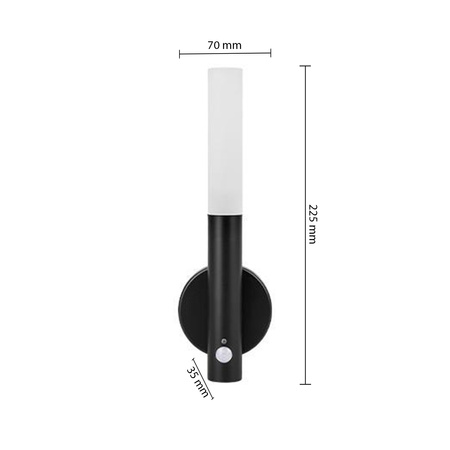 LED-Wandleuchte Verstellbarer Magnet 2.5W 250lm 4000K Neutral 120° mit Bewegungssensor Schwarz Stick Masterled