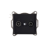 RTV Wandsteckdose 2fach schwarz matt LOGI KANLUX