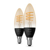2PAK LED-Glühbirne Kerze E14 B40 4.6W CCT PHILIPS HUE Weiß & Ambiance Filament Bluetooth Zigbee