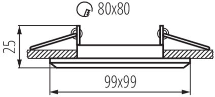 Quadratische Halogen-Deckenleuchte beweglich ALREN MR16 GU10 schwarz IP20 Kanlux