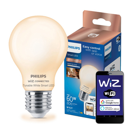 LED-Lampe E27 A60 7W = 60W 2700-6500K FILAMENT SMART WiFi Philips WiZ