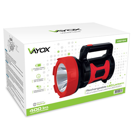 Wiederaufladbarer Suchscheinwerfer Handgerät Leistungsstark 10W 400lm VA0124 VAYOX