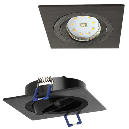 Flush Mount GU10 Halogen Einbaustrahler Mesh Schwarz Quadratisch Kobi