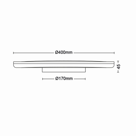 Plafond LED-Anbauleuchte OZZIET 22W 2700K 40cm Schwarz Rund PHILIPS