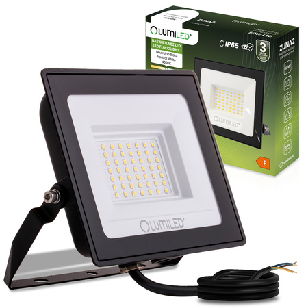 LED-Flutlicht ZUNA2 50W 4500lm 4000K IP65 Schwarz LUMILED