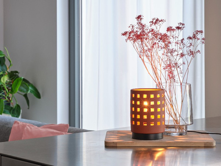 Tischlampe Schreibtisch Leuchte Stehend Dekorativ E27 Braun USB-C Dekor Ledvance