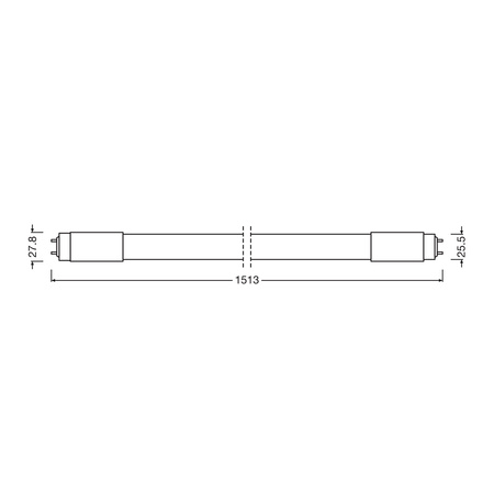 LED-Leuchtstoffröhre G13 T8 24W = 58W 2550lm 3000K Warm 190° 150cm LED TUBE UNIVERSAL Osram