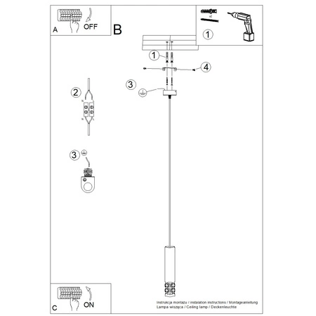 GU10 Weiß LIRO Ocean Green Pendel-Deckenleuchte SL.1691 Sollux