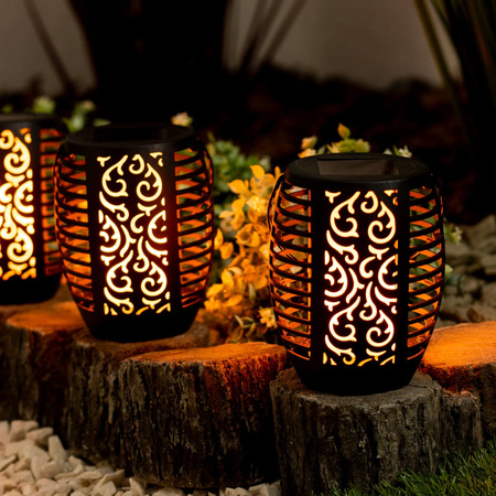 Solar Gartenlampe LED Hängelaterne Flamme IP44 1700K Dämmerungssensor