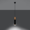 PABLO GU10 Hängeleuchte Skandinavisch Schwarz und Holz SOLLUX