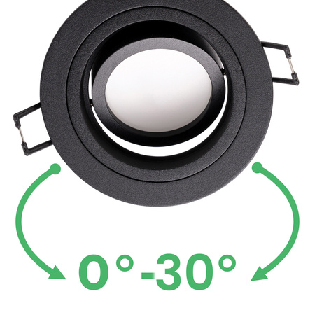 Einbaustrahler GU10, MR16 Einbauspot HALOGEN Runde beweglich Schwarz CASSIO LUMILED