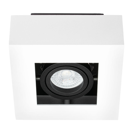 Halogen-Aufbauleuchte GU10, Aufbauspot beweglich Quadrat Weiß AURI LUMILED