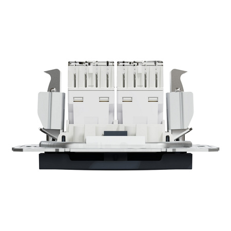 Doppelte Computersteckdose 2x RJ45 Kat. 5e UTP ohne Rahmen Anthrazit SCHNEIDER ASFORA