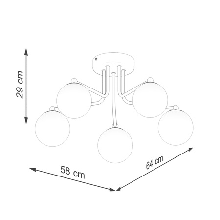 Kronleuchter Decke Pendelleuchte 5x G9 Schwarz Weiß Astral French Sky SL.1663 Sollux